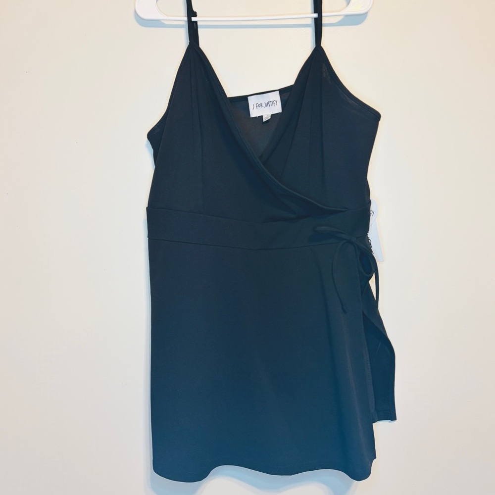 J for Justify wrap Black Skort